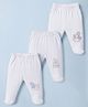 Zero Sinker Knit Animal Printed Bootie Leggings Pack Of 3 - White