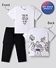 Bonfino Disney Single Jersey Knit Half Sleeves T-Shirt & Jeans Set With Front & Back Toy Story Graphics - Multicolor
