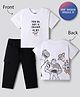 Bonfino Disney Single Jersey Knit Half Sleeves T-Shirt & Jeans Set With Front & Back Toy Story Graphics - Multicolor