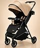 Babyhug Pro Urban Glide Baby Stroller with Reversible Handle - Beige| Lightweight & Compact One-Step Fold| Reclining Backrest| Suspension Wheels| Safety Harness| Concealed Link Brake| Food Tray