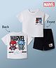 Bonfino Marvel 100% Cotton Knit Half Sleeves T-Shirt & Shorts Set With Spider Man Graphics - Multicolor