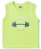 Zero Knitted Sleeveless Vest Tough Like Dad Print - Light Green