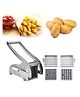 ADKD Stainless Steel French Fry Cutter & Vegetable Chopper with 4 Interchangeable Blades | Heavy Duty Potato Slicer Machine for Kitchen | Manual French Fries Maker