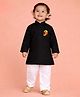 JBN Creation Cotton Woven Hanuman Jayanti Theme Full Sleeves Hanuman Printed Kurta & Pyjama Set - Black