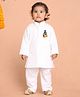 JBN Creation Cotton Woven Hanuman Jayanti Theme Full Sleeves Hanuman & Ram Printed Kurta & Pyjama Set - White