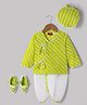 Exclusive From Jaipur Cotton Woven Full Sleeves Leheriya Printed Dhoti Kurta Set - Lime Green