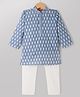 Exclusive From Jaipur Cotton Woven Full Sleeves Printed Kurta Pajama Set - Blue