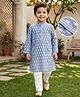 Exclusive From Jaipur Cotton Woven Full Sleeves Printed Kurta Pajama Set - Blue