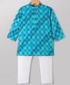 Exclusive From Jaipur Cotton Woven Full Sleeves Bandani Floral Printed Kurta & Pyjama Set - Light Blue