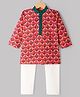 Exclusive From Jaipur Cotton Woven Full Sleeves Floral Printed Kurta Pajama Set - Maroon