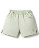 ToffyHouse Cotton Woven Knee Length Shorts With Logo Embroidery - Light Green
