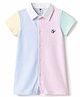 ToffyHouse Knitted Woven Half Sleeves Striped Romper - Multicolor