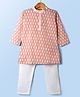 Exclusive From Jaipur Cotton Woven Full Sleeves Leafy Printed Kurta Pajama Set - Pink