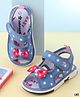 Cute Walk by Babyhug Velcro Closure Polka Dots Printed Sandal With Bow Applique  - Blue