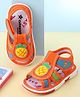 Cute Walk by Babyhug Velcro Closure Sandals with Pineapple Applique - Orange