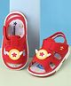 Cute Walk by Babyhug Velcro Closure Sandals with Applique - Red
