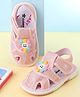Cute Walk by Babyhug Velcro Closure Sandals With Floral Applique - Pink