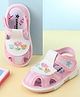 Cute Walk by Babyhug Velcro Closure Sandals With Floral Embroidery - Pink