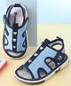 Cute Walk by Babyhug Mesh Velcro Closure Sandal With Bear Print - Blue