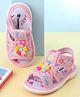Cute Walk by Babyhug Velcro Closure Sandals With Floral Print & Applique - Pink