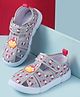 Cute Walk by Babyhug Velcro Closure Sandals with Elephant Print - Grey