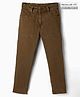 Pine Kids Denim Woven Full Length Solid Color Jeans - Dark Brown