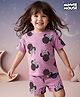 Bonfino Disney Single Jersey Knit Half Sleeves T-Shirt & Shorts Co-Ord Night Suit With MInnie Mouse Graphics - Multicolor
