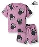 Bonfino Disney Single Jersey Knit Half Sleeves T-Shirt & Shorts Co-Ord Night Suit With MInnie Mouse Graphics - Multicolor
