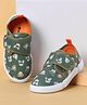 Cute Walk by Babyhug Velcro Closure Casual Shoes with Dog Print - Green