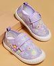 Cute Walk by Babyhug Velcro Closure Casual Shoes with Floral Print & Applique - Purple