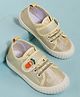 Cute Walk by Babyhug Velcro Closure Casual Shoes with Fruit Embroidery - Golden