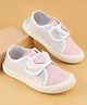Cute Walk by Babyhug Velcro Closure Casual Shoes With Heart & Wings Applique- Pink