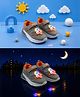 Cute Walk by Babyhug Velcro Closure Sneaker With Space Rocket Applique - Grey