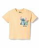 Bonfino Disney Cotton Knit T-Shirt Half Sleeve Round Neck with Front and Back Stitch Graphics Peach 9-12 Months