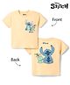 Bonfino Disney Cotton Knit T-Shirts Half Sleeves Round Neck with Front and Back Stitch Graphics Peach 2-3 Years
