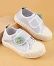 Cute Walk by Babyhug Velcro Closure Casual Shoes With Floral Applique - Silver