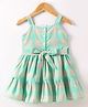 Rassha Cotton Woven Frock Sleeveless Checked Sea Green 2-3 Years