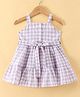 Rassha Cotton Woven Sleeveless Frock Gingham Pattern Purple 12-24 Months