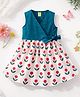 Aww Hunnie Cotton Woven Sleeveless Floral Printed Dress  - Green