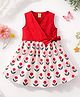 Aww Hunnie Cotton Woven Sleeveless Floral Printed Dress -  Red