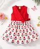 Aww Hunnie Cotton Woven Sleeveless Floral Printed Dress -  Red