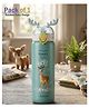 ADKD Cute Deer Printed Stainless Steel Water Bottle for Kids & Adults, Leakproof Insulated Flask Bottle with Straw Lid, BPA Free Thermos Bottle (Pack of 1,Random Color)