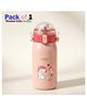 ADKD Kids Stainless Steel Insulated Water Bottle 530ml with Strap & Lock Lid | Leakproof Hot & Cold Thermos Bottle for School Boys & Girls Cartoon Design.(Pack of 1,Random Color)