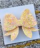 FOLLOW THE NEEDLE Glittered Bow Applique Detailed Hair Clip - Green