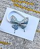 FOLLOW THE NEEDLE Glittered Butterfly Applique Detailed Headband - Blue & White