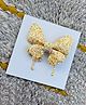 FOLLOW THE NEEDLE Butterfly Applique Glitter Detailed Sequins Embellished Alligator Hair Clip - Beige