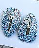 FOLLOW THE NEEDLE Glitter Embellished Snap Clips - Blue