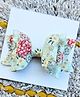 FOLLOW THE NEEDLE Floral Embroidered Sequins Embellished Bow Applique Detailed Alligator Hair Clip - Blue