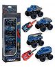 Lumo Brilliant Toys Alloy Monster Police Truck Set (Pack of 4) with Manual Launcher, Die-Cast Metal Mini Monster Vehicles Toy Cars for Boys & Girls - Multicolor