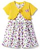 Doodle Poodle Cotton Woven Frock with Shrug Half Sleeves Printed Yellow 3-6 Months